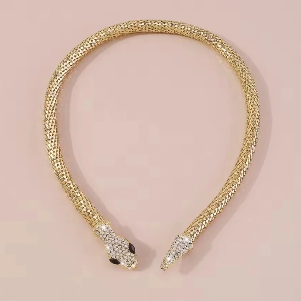 Lux Serpenti serpentine wrap multi diamonds Gold Snake Necklace - Picture 10 of 11